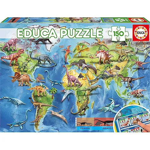 Educa Puzzle Dinosaurier Weltkarte (150Teile)