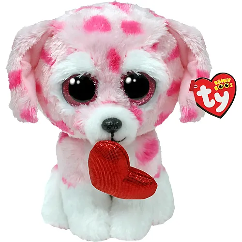 Ty Beanie Boos Rory der pinke Hund mit Herz - 15 cm