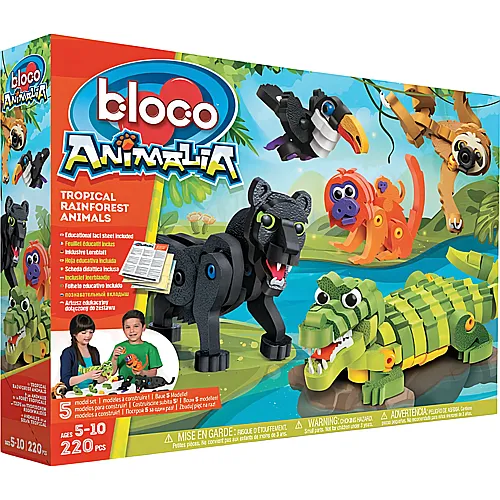 Bloco Les Animaux DE LA Foret Tropicale