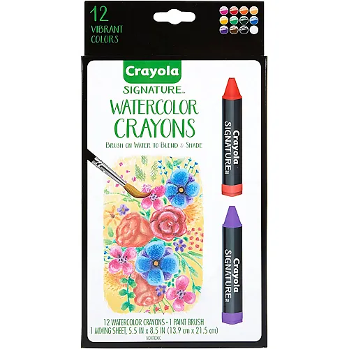 Crayola Signature Hochwertige Aquarellstifte - 12 Teile