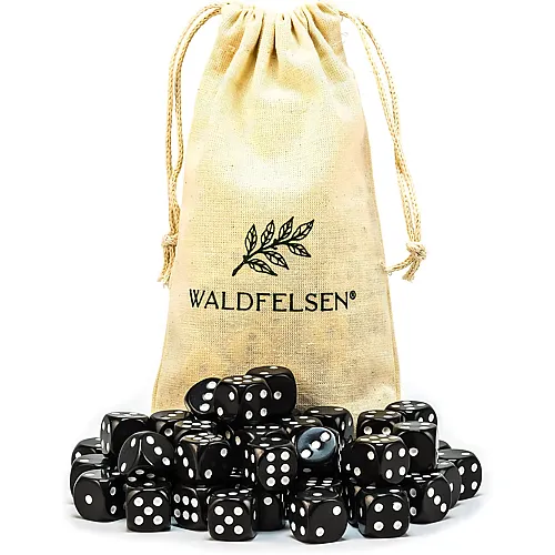 Waldfelsen Hochqualitative W�rfel Standardgr�sse 16mm Schwarz - 50 Teile