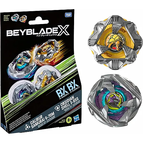 Beyblade Calibur Samurai 6-70M BX & Obsidian Shell 3-85S BX