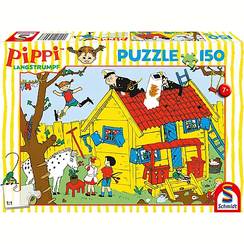 Schmidt Puzzle Pippi Langstrumpf Pippi und die Villa Kunterbunt (150Teile)