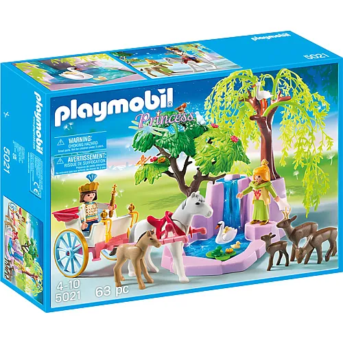 PLAYMOBIL Prince and Princess with Carriage and Waterfall 5021