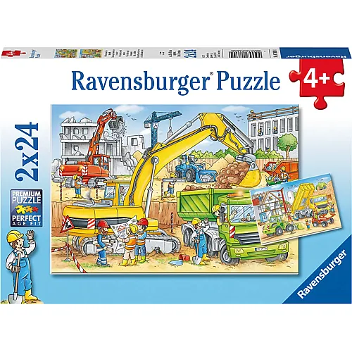 Ravensburger Puzzle Viel zu tun auf der Baustelle (2x24)