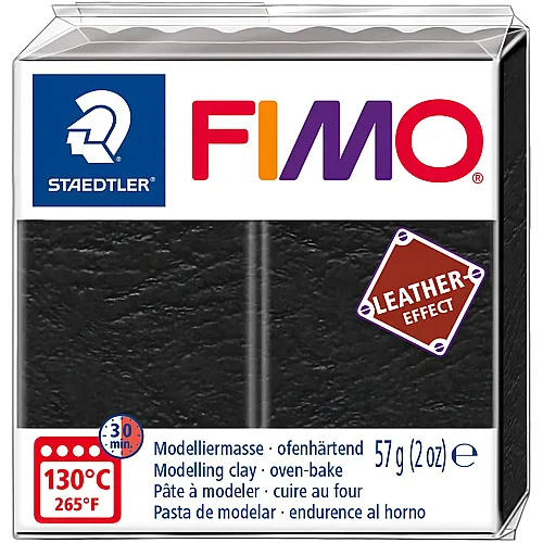 Fimo Leather-Effect Modelliermasse Schwarz - 57 g