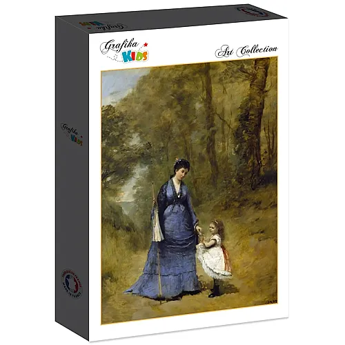 Grafika Puzzle Jean-Baptiste-Camille Corot: Madame Stumpf and Her Daughter, 1872 (300Teile)
