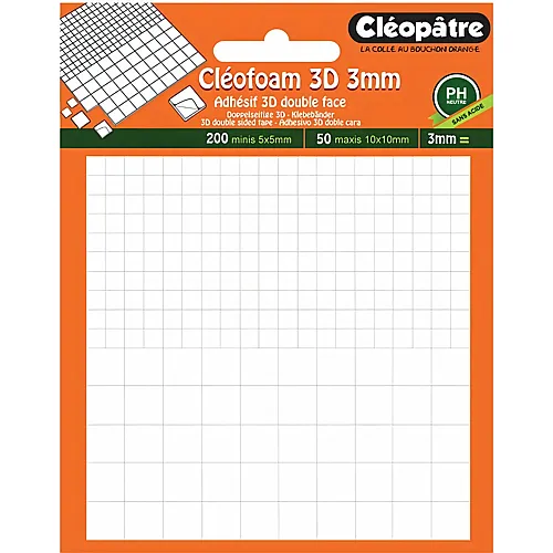 Cleopatre Cleofoam � Doppelseitige Klebepunkte 3D St�rke Ca. 3mm Zuges