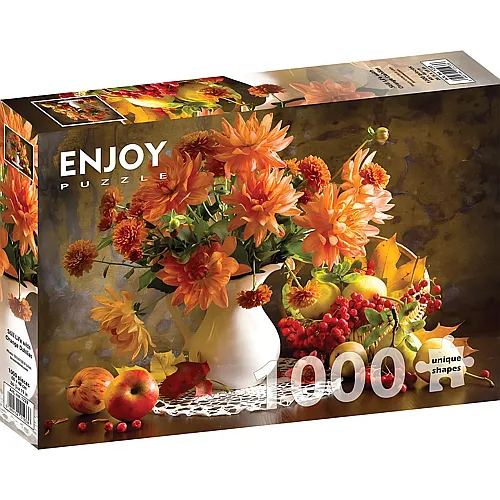 Enjoy Puzzle Still Life with Orange Dahlias - 1000 Teile