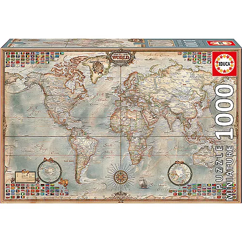 Politische Weltkarte 1000Teile