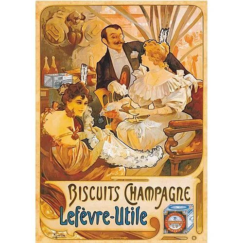 Vintage Posters: Biscuits Champagne Lefevre-Utile - 1000 Teile