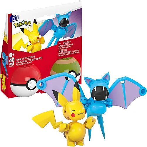 Mega Construx Pok�mon Pok�ball Pikachu und Zubat - 40 Teile