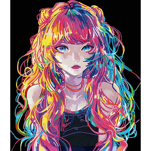 Diamond Dotz Diamond Painting Neon Anime Girl