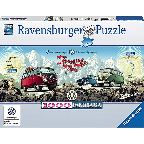 Ravensburger Puzzle Panorama VW Mit dem Bulli ber Brenner (1000Teile)
