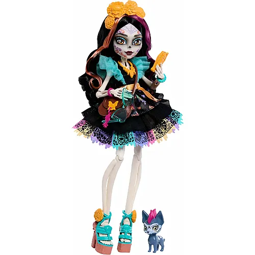Mattel Monster High Skelita Calaveras in farbenfrohem Papel-Picado-Kleid