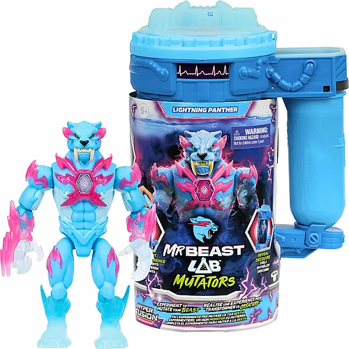 Moose Toys Mr Beast Lab Mutators Lightning Panther, 14 cm, Mutations-