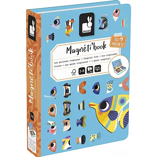 Janod Magnetbuch tropische Fische - 40 Teile