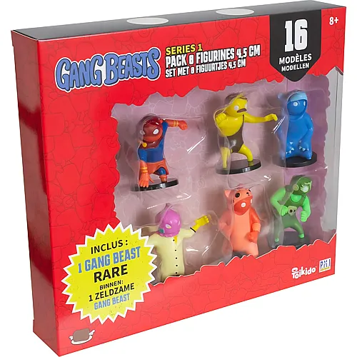 Lansay Gang Beasts - Pack 8 Fig. 4.5cm Modeles Assortis