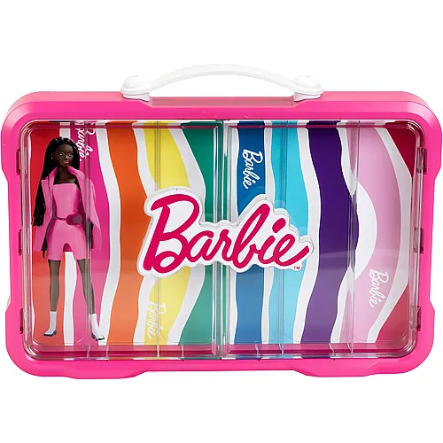 Sammelkoffervitrine f�r 6 Barbies mit leuchtendem Barbie Logo