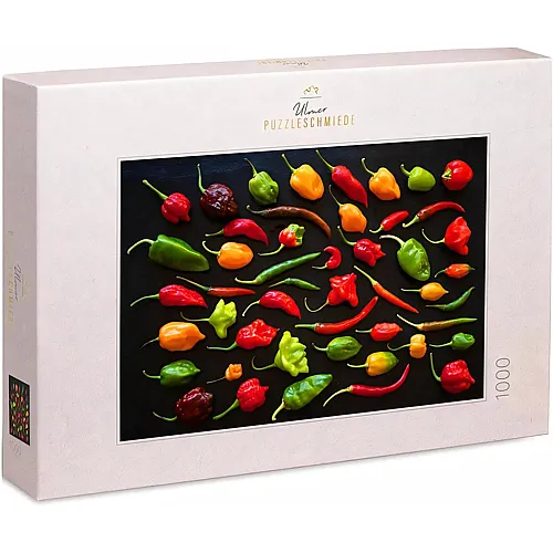 Buntes Feuer - Bunte Chilis und Jalapenos 1000Teile