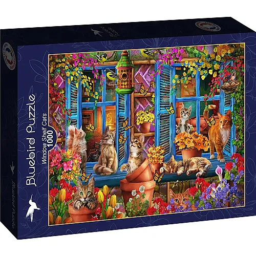 Bluebird Puzzle Katzen auf der Fensterbank - 1000 Teile