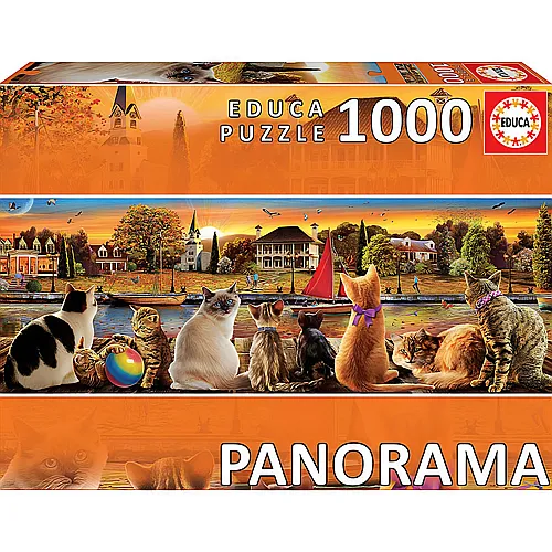 Educa Puzzle Panorama Cats on the Quay (1000Teile)