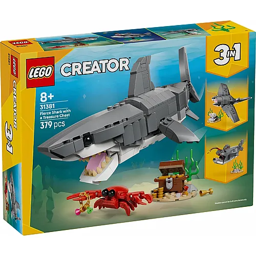 LEGO Creator Wilder Hai mit Schatztruhe 31381