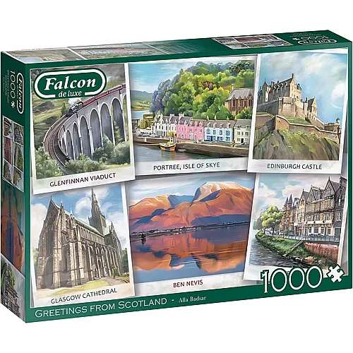 Falcon Puzzle Greetings from Scotland (1000Teile)