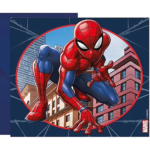 Procos 6 Einladung Spiderman mit Umschlge