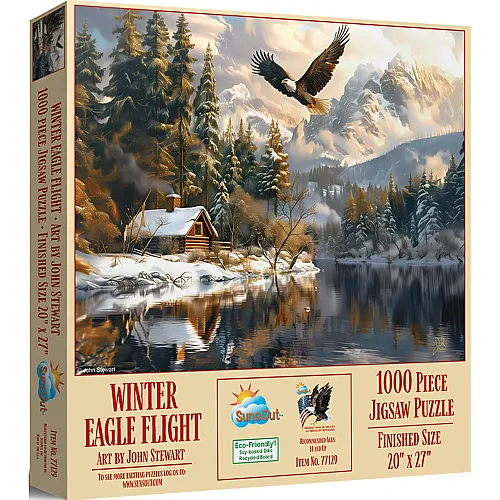 SunsOut Puzzle John Stewart Adlerflug im Winter - 1000 Teile