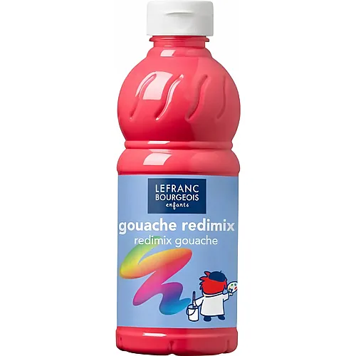 Lefranc Bourgeois Lfb Fl�ssige Tempera Redimix 500ml Flasche - Fluo Rot