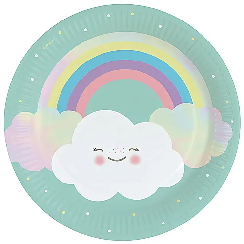 Amscan Kartonteller Rainbow & Cloud 23cm (8Teile)