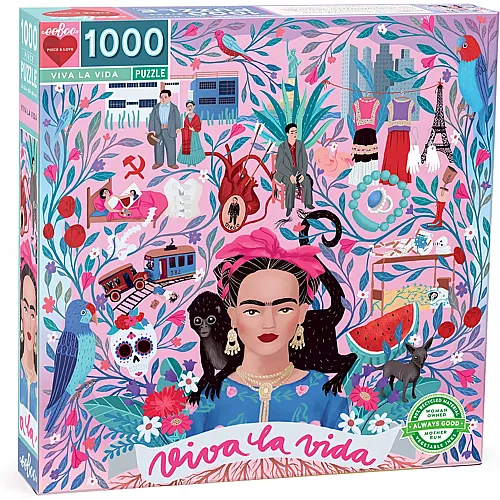 eeBoo Puzzle Fida Kahlo - Viva la Vida - 1000 Teile