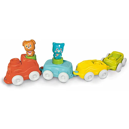 Clementoni Soft Clemmy Sensorischer Tier-Zug - Mit weichen Bausteinen & Tier-Figuren f�r Babys & Kleinkinder ab 6 Monaten