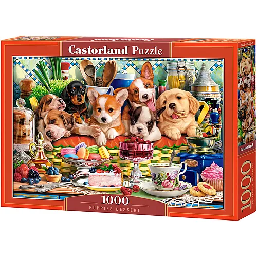 Castorland Puzzle Dessert mit Welpen - 1000 Teile