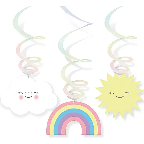 Amscan Dekospiralen Rainbow & Cloud (6Teile)