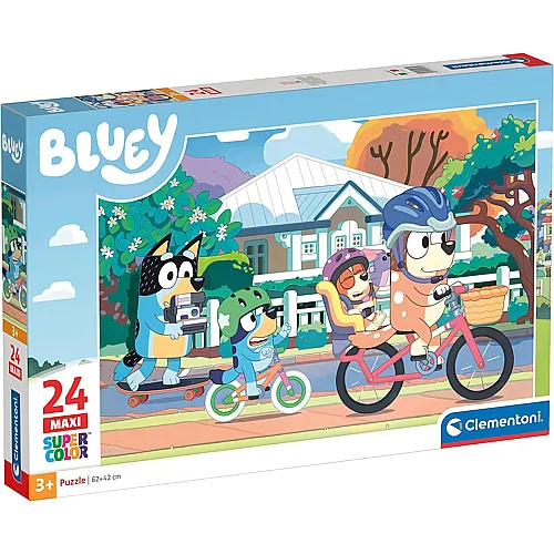 Clementoni Puzzle Supercolor Maxi Bluey Fahrradtour (24Teile)