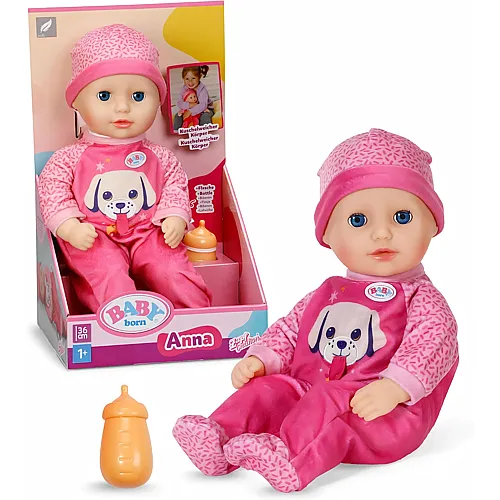 Zapf Creation Baby Born Babypuppe Anna mit pinkem Strampler - 36 cm