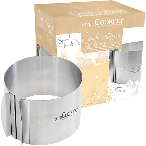 ScrapCooking Tortenring ausziehbar - � 15-23 x 12 cm