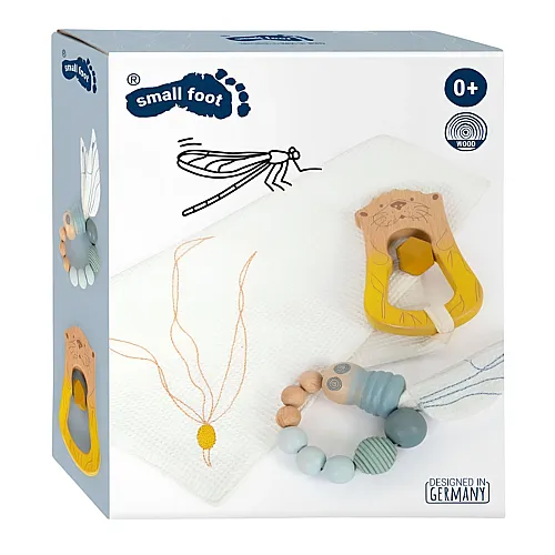 small foot - Schmusetuch Seacoast mit Rassel und Greifring, 3dlg.