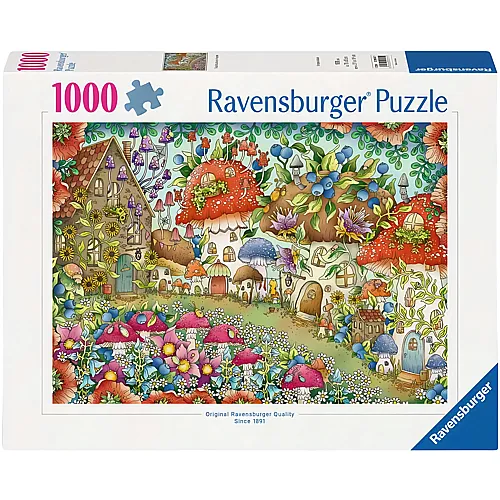 Ravensburger Puzzle Niedliche Pilzh�uschen in der Blumenwiese - 1000 Teile