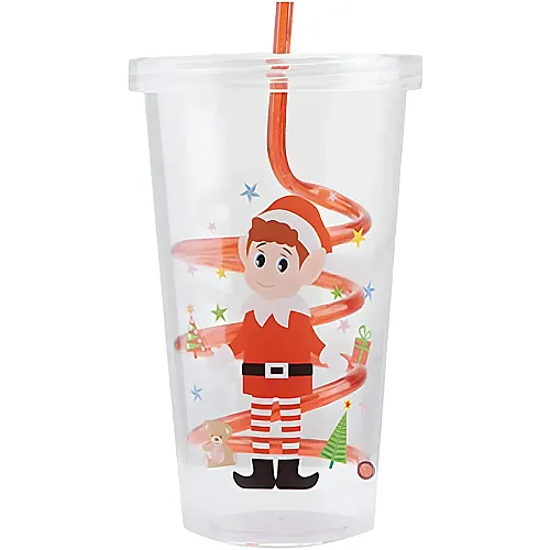 PMS Elf Trinkbecher mit Trinkhalm