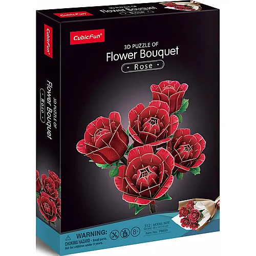 3D Blumenstrauss Rose 312Teile