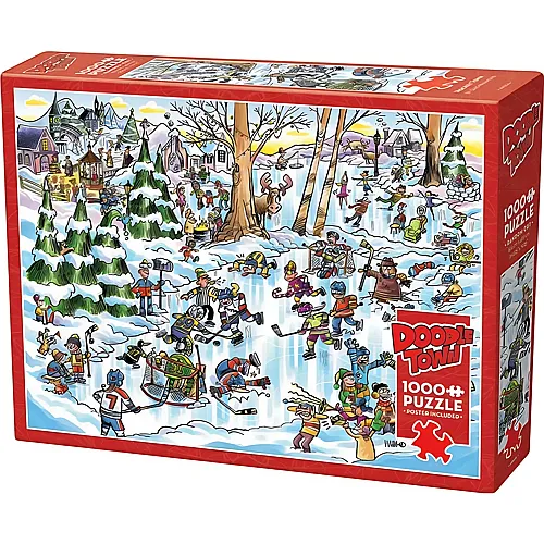 Cobble Hill Puzzle DoodleTown Dave Whamond Hockey Town - 1000 Teile