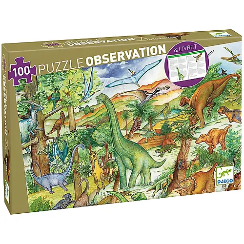 Djeco Puzzle Observation Dinosaurier (100Teile)