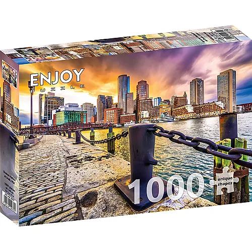 Enjoy Puzzle Boston Harbor at Dusk, USA - 1000 Teile