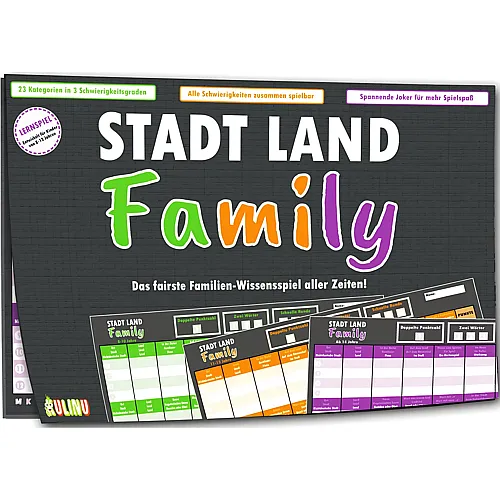 Kulinu Stadt, Land, Family - Das fairste Familienspiel aller Zeiten