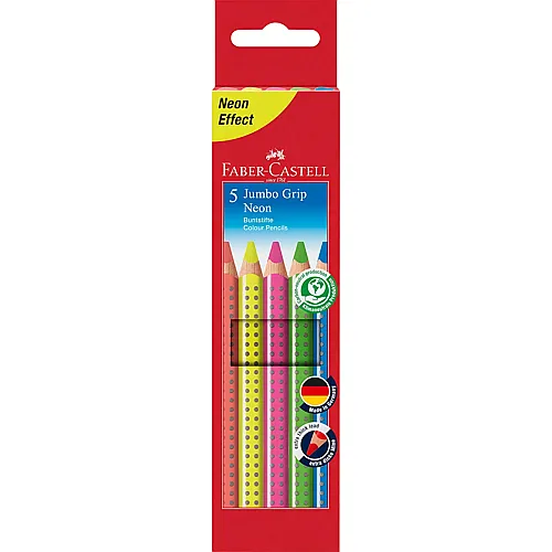 Faber-Castell Jumbo Grip Buntstifte Neon (5Teile)