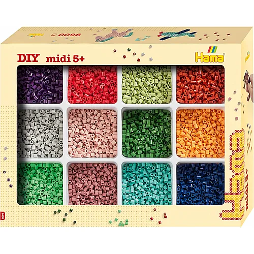 Hama B�gelperlen midi Sortierbox gef�llt 12 Farben 9000 St�ck