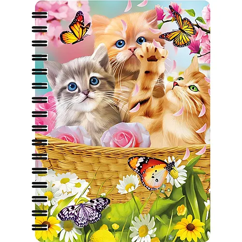 LiveLife 3D 3D Spiralheft Katzen 10.5 x 14cm